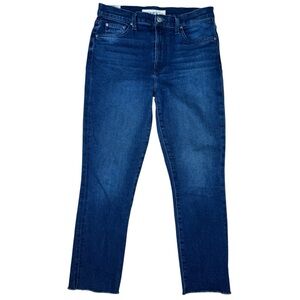 Frank & Eileen Cork Straight Leg Jeans 28 Frayed Ankle Hem Dark Wash